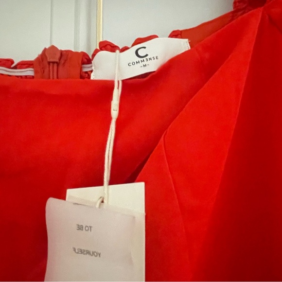 Commense Square Neck Long Sleeve Fitted Bodice Wrap Dress - Picture 6 of 10